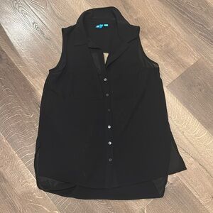 Black sheer button up